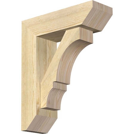Ekena Millwork Balboa Slat Rough Sawn Bracket w/ Offset Brace, Douglas Fir, 6"W x 18"D x 22"H BKT0604X18X22BOA06RDF